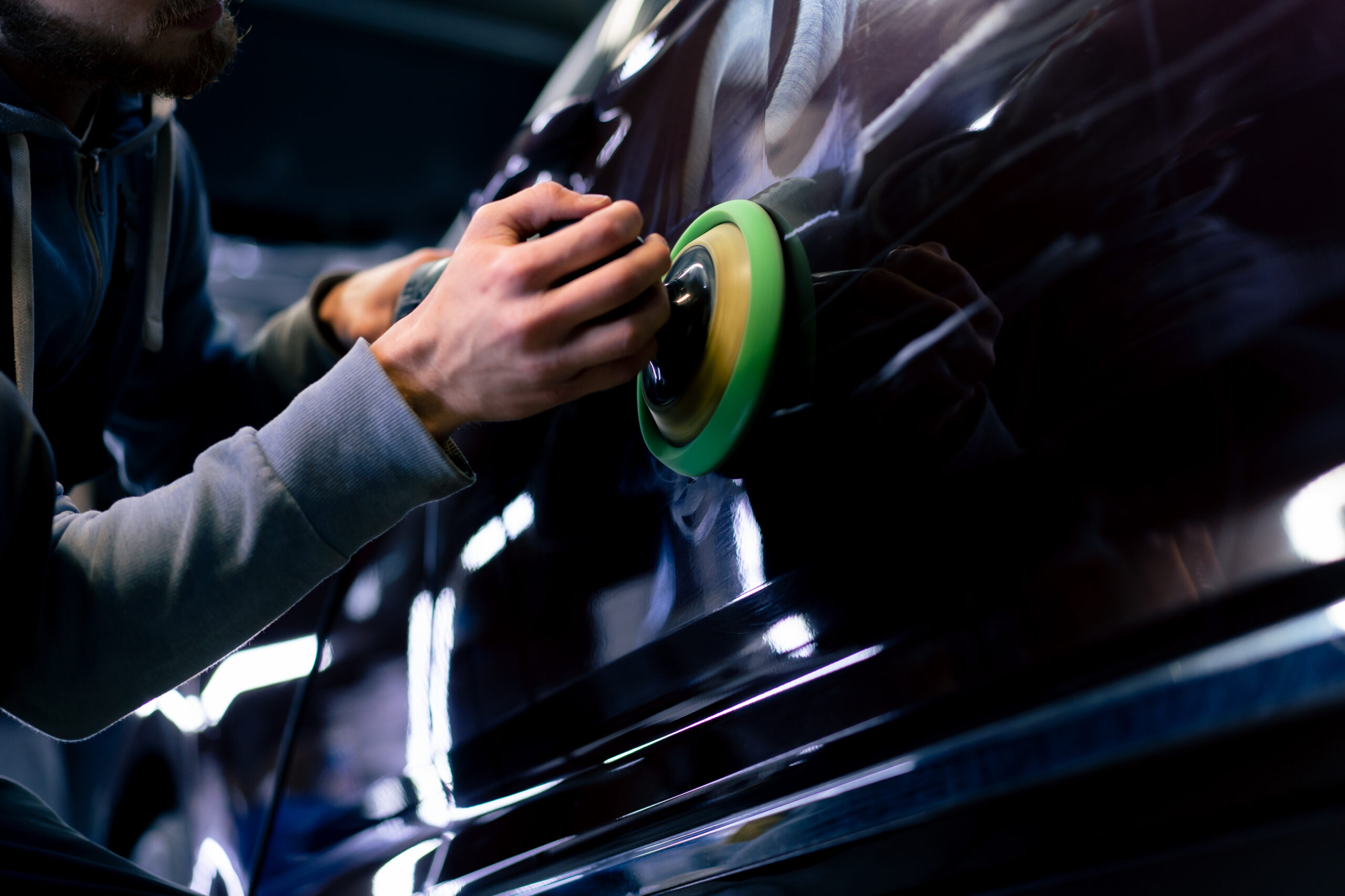 Paint correction machine polishing removing swirl marks in Las Vegas