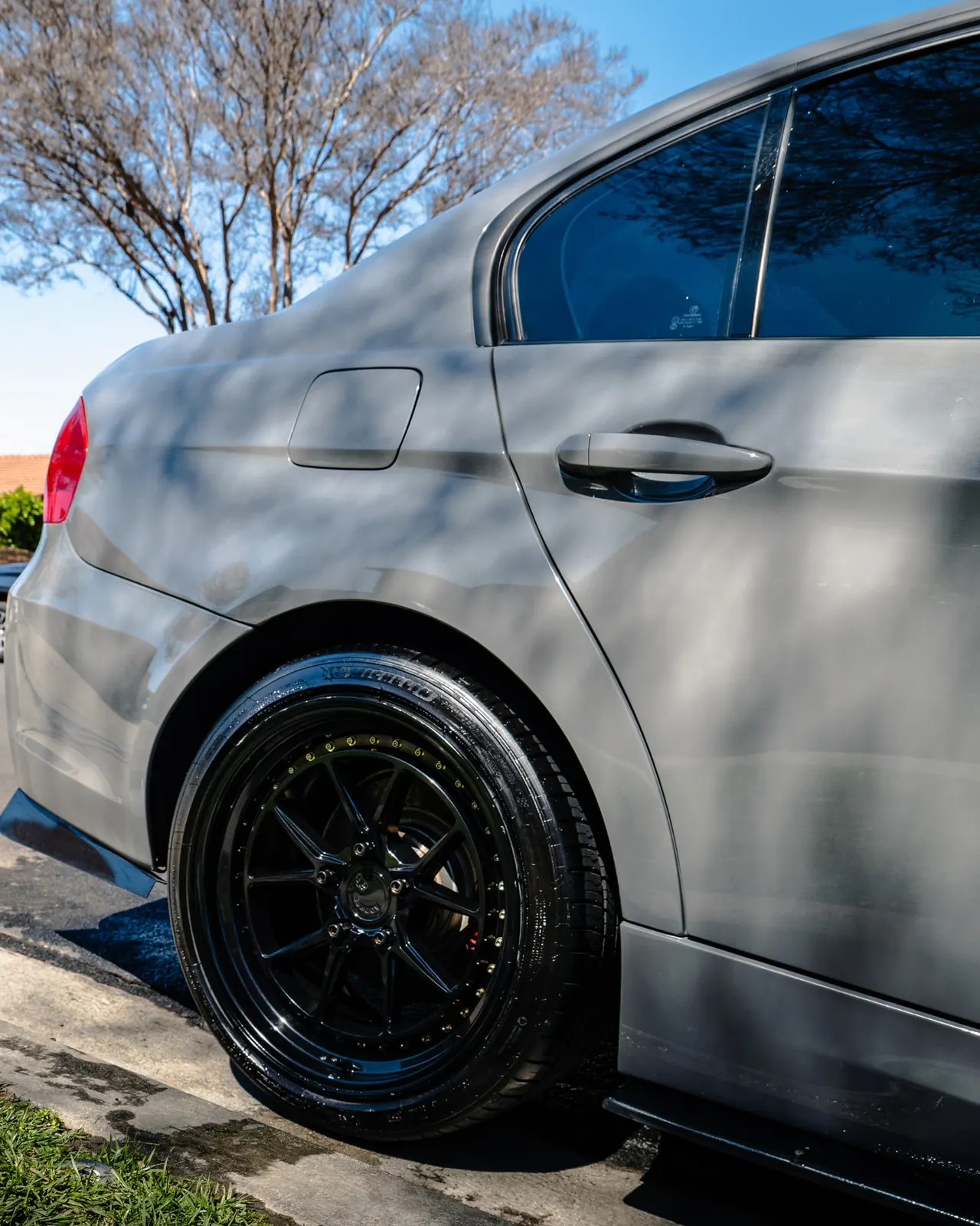 Detailed BMW wheel and tire after a Las Vegas exterior detail